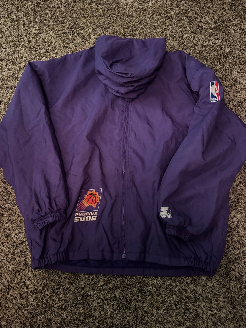 Vintage STARTER Purple Phoenix Suns Hooded Zip Up XL